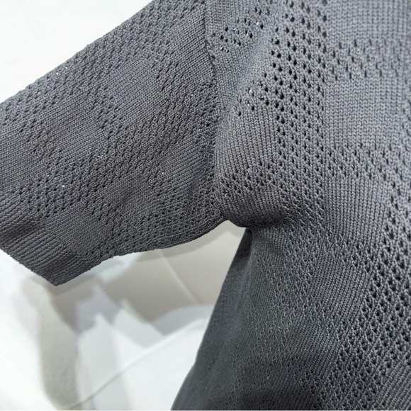 Crochet Dress Short Sleeve V Neck Button Up Casual Mini Shirt Dress S - Picture 10 of 13